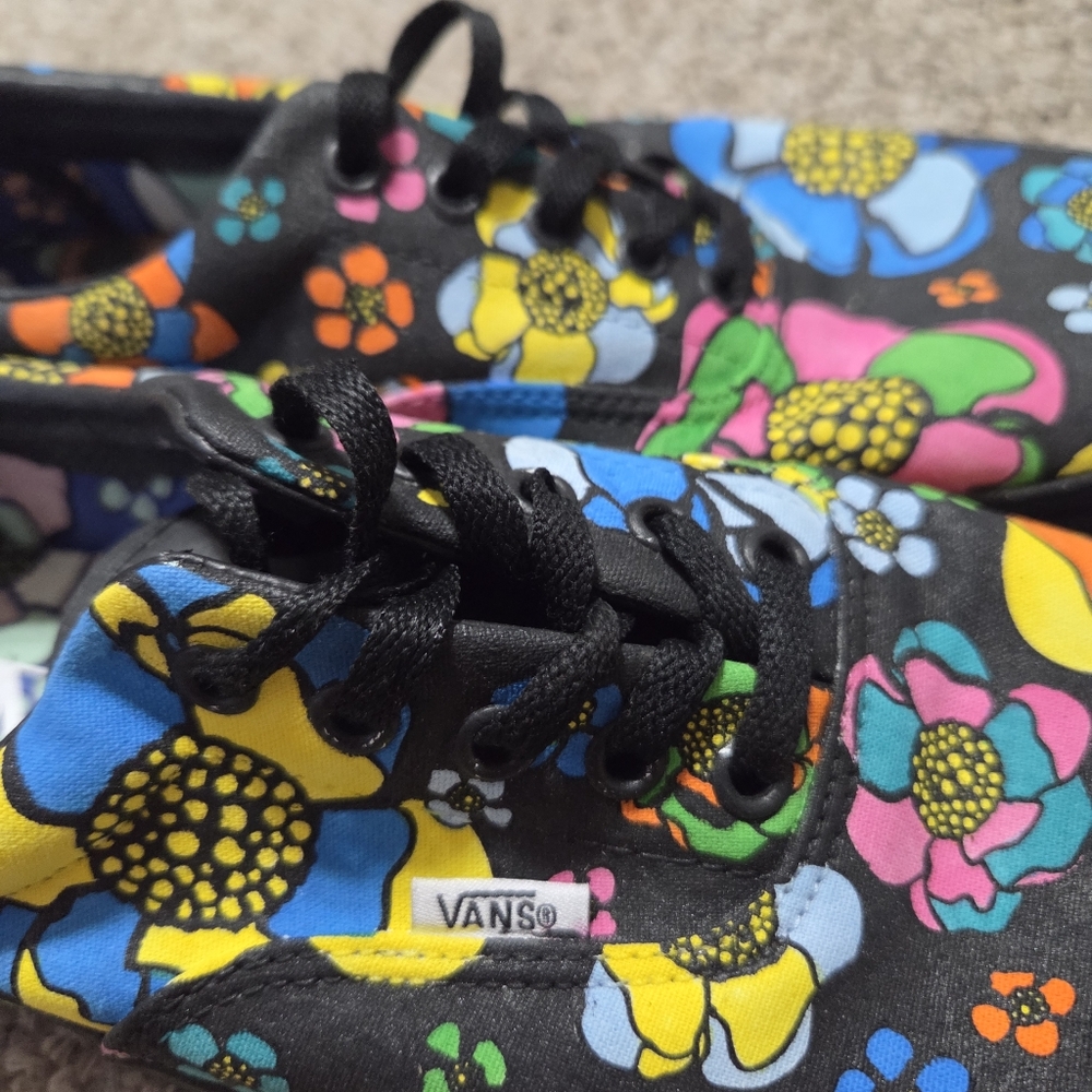 Vans Era U-Color Black‎ Floral MENS Size 12 Skate Shoes - Picture 8 of 15